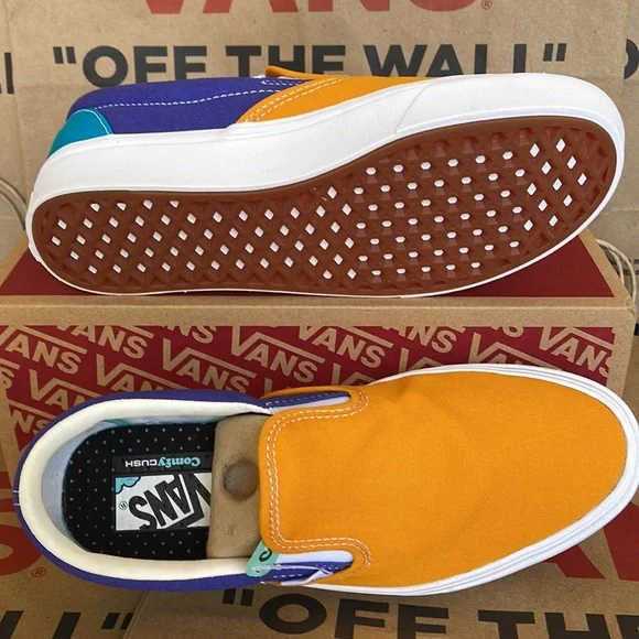 Vans Comfycush Slip-On Multi Block Multi/True White sneakers Men’s - Picture 5 of 16